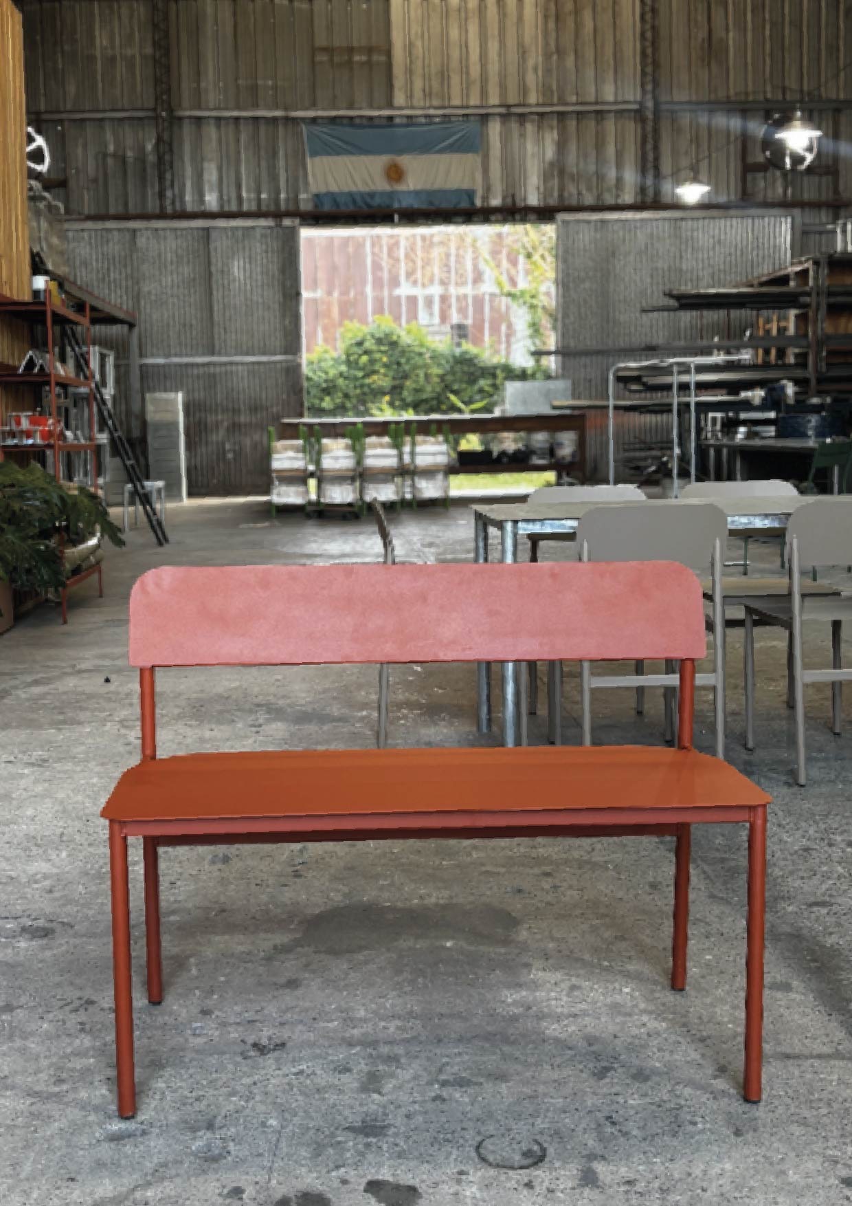 Banco Cantina C/Respaldo 120